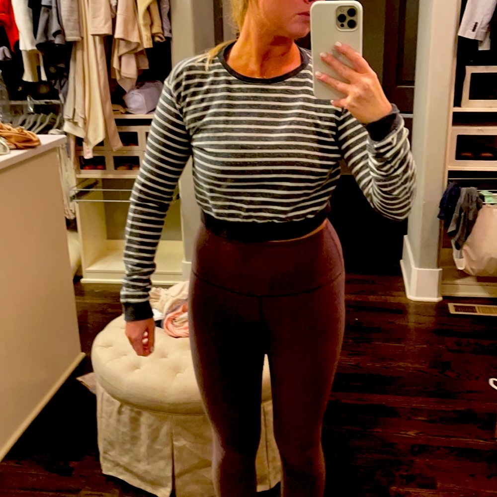 Gray and white terry light weight sweats cropped